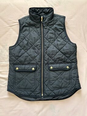 J. Crew Black Quilted Vest